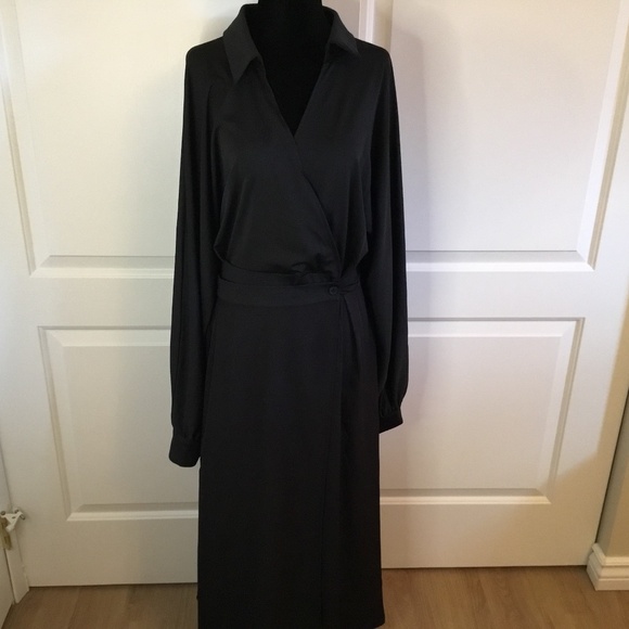 Black Long Sleeve Maxi Dress Plus Size 2XL - Picture 2 of 7